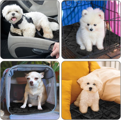 4 Pack Self Heating Cat Pad Self Warming Dog Mat Reflects Body Heat Extra Warm Thermal Pet Pad Washable Dog Cat Bed Crate Bed Mat Blanket(Black,16 x 20 Inch)