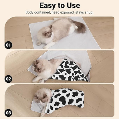 Cat Grooming Wrap Cat Wrap for Cutting Nails, 19.7" Cat Wrap for Grooming, Cat Restraint for Nail Clipping, Multifunctional Swaddle Wrap Pet Tool, Cat Burrito Wrap