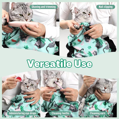 Paw Legend 35.4" Cat Wrap for Grooming Cat Wrap for Cutting Nails Cat Restraint for Nail Clipping Self Adhesive Blanket Restraint Cloth for Cats Within 22lbs