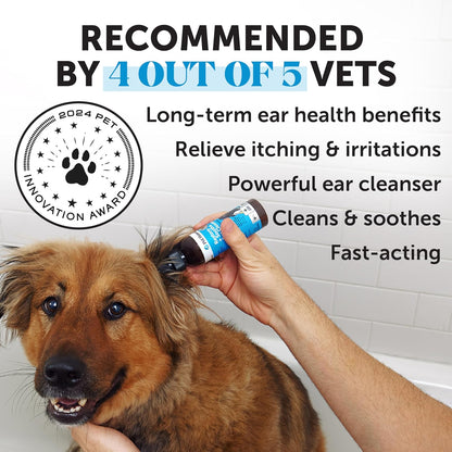 Restore + Soothe Ear Cleaner for Dogs & Cats, Soothes Itching, Gentle on Sensive Ears, Irritation and Aches (Aloe Vera) - 4oz