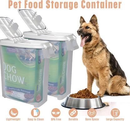 Buddeez Airtight Pet Food Storage Container - 50 QT/50 LB Capacity Dog Food Storage Container, Cat Food Container, Bird Seed Storage Container, Rolling Storage Bin, Air Tight with Handle & Scoop