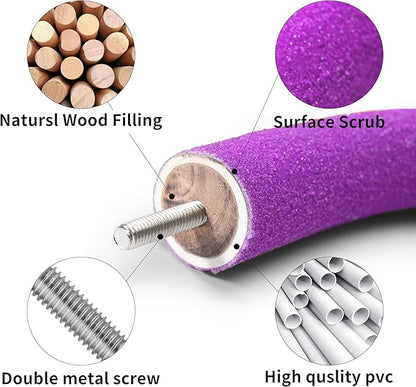 U Shape Parrot Perch Stand Toy Bird Platform Sand Paw Grinding Clean Stick Exercise Conure Budgie Cockatiel Cage Accessories (Purple)