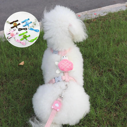 4 Pcs Adjustable Bunny Rabbit Harness and Leash Set, Small Pet Vest Harness Leash, with Decoration for Bunny Kitten Small Pets