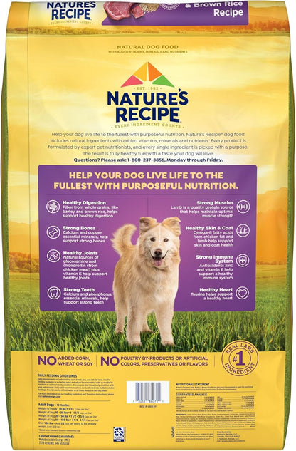 Nature′s Recipe Lamb, Barley & Brown Rice Recipe Dry Dog Food, 34 lb. Bag
