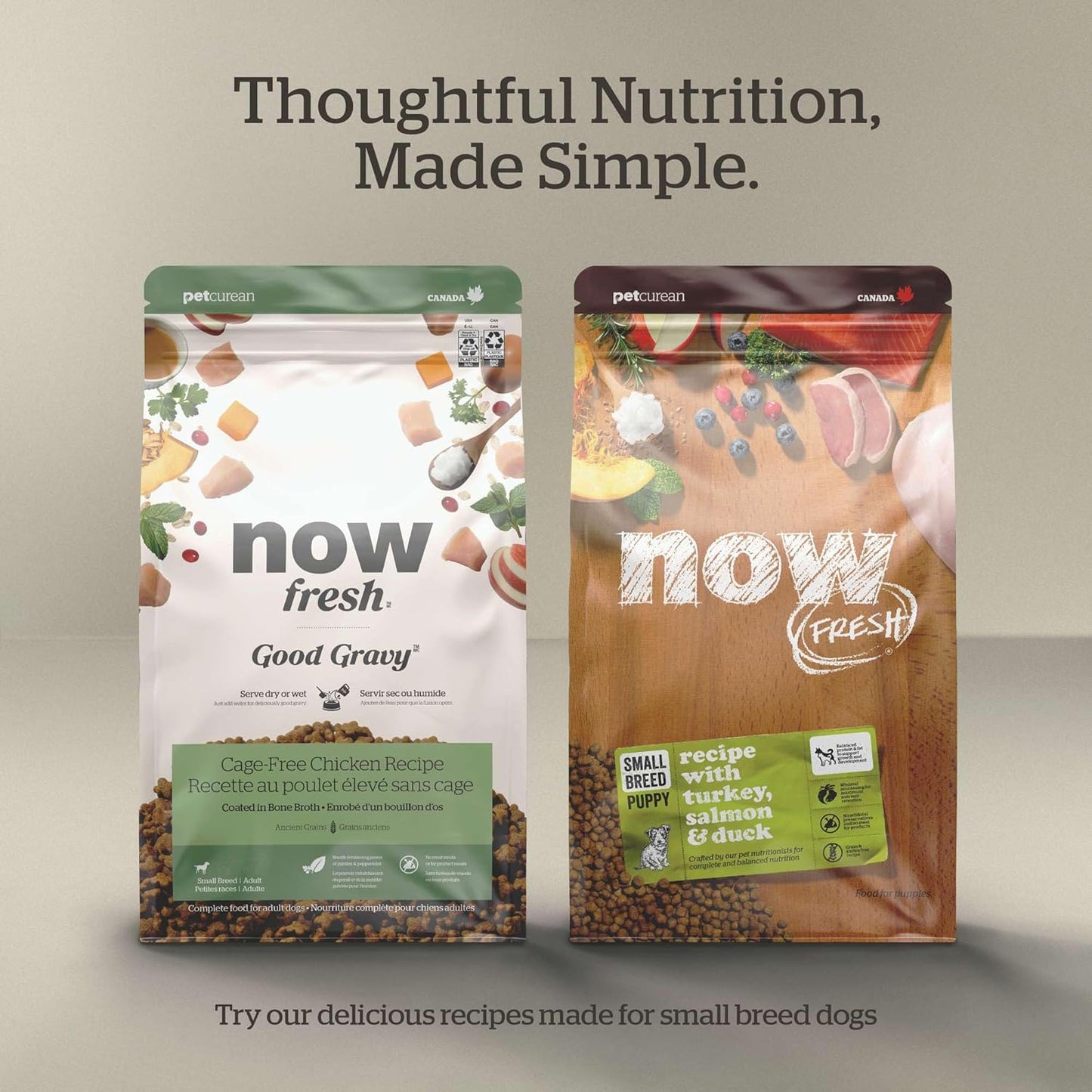 Now Fresh Grain-Free Small Breed Senior Dry Dog Food with Turkey, Salmon & Duck, Premium Kibble Made with Real Meat & Fish, Chicken-Free, Added Glucosamine & Chondroitin for Healthy Joints, 12 lb Bag