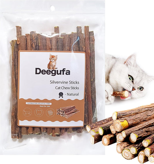 [ 35pcs Silvervine Sticks for Cats, Matatabi Cat Chew Sticks, Catnip Toys, Wooden Dental Sticks for Indoor Cats, Kitty, Kitten Teething Interactive Wand Toys
