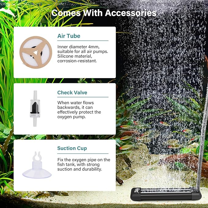 hygger Non-Clogging Fish Tank Bubbler, Aquarium Air Stone with Special EVA Material, Air Bubbler for Nano Air Pump Fish Tank Small Bucket and Hydroponics