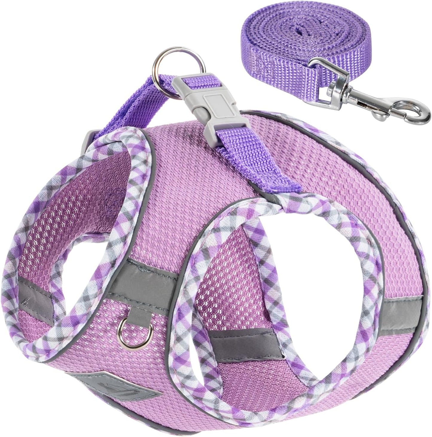 Dog Harness & Leash Set - No Pull Soft Breathable Small Dog Harness, Adjustable Reflective Step-in Vest for Puppy, Kitten, Cats