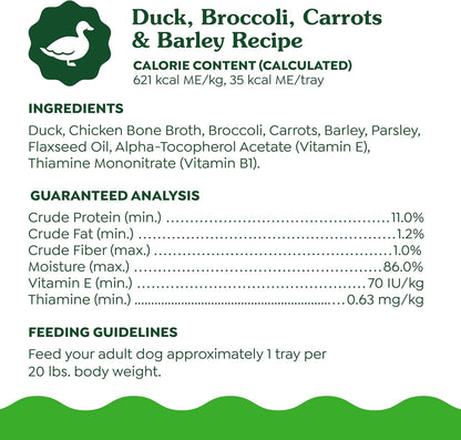 Greenies Smart Topper High Protein Wet Mix-in for Dogs, Duck, Broccoli, Carrots & Barley Recipe in Vitabroth Broth - Bone Broth + Vitamins E & B1, 10 Count