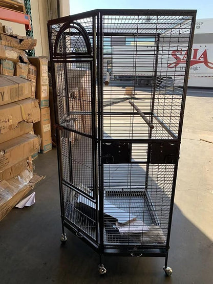 Seny Corner Bird Cage for Cockatiel Parakeet Black and White New (Black)