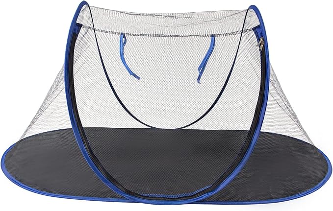 Outdoor Cat Enclosures, Portable Cat Tent for Bearded Dragon, Dogs and Small Animals, Cat Outdoor Tent with Foldable Bag(Blue)