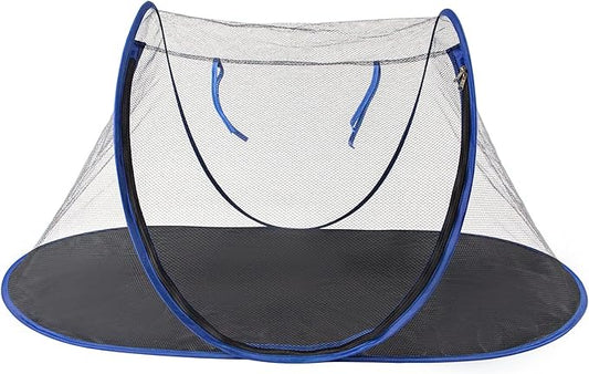 Outdoor Cat Enclosures, Portable Cat Tent for Bearded Dragon, Dogs and Small Animals, Cat Outdoor Tent with Foldable Bag(Blue)
