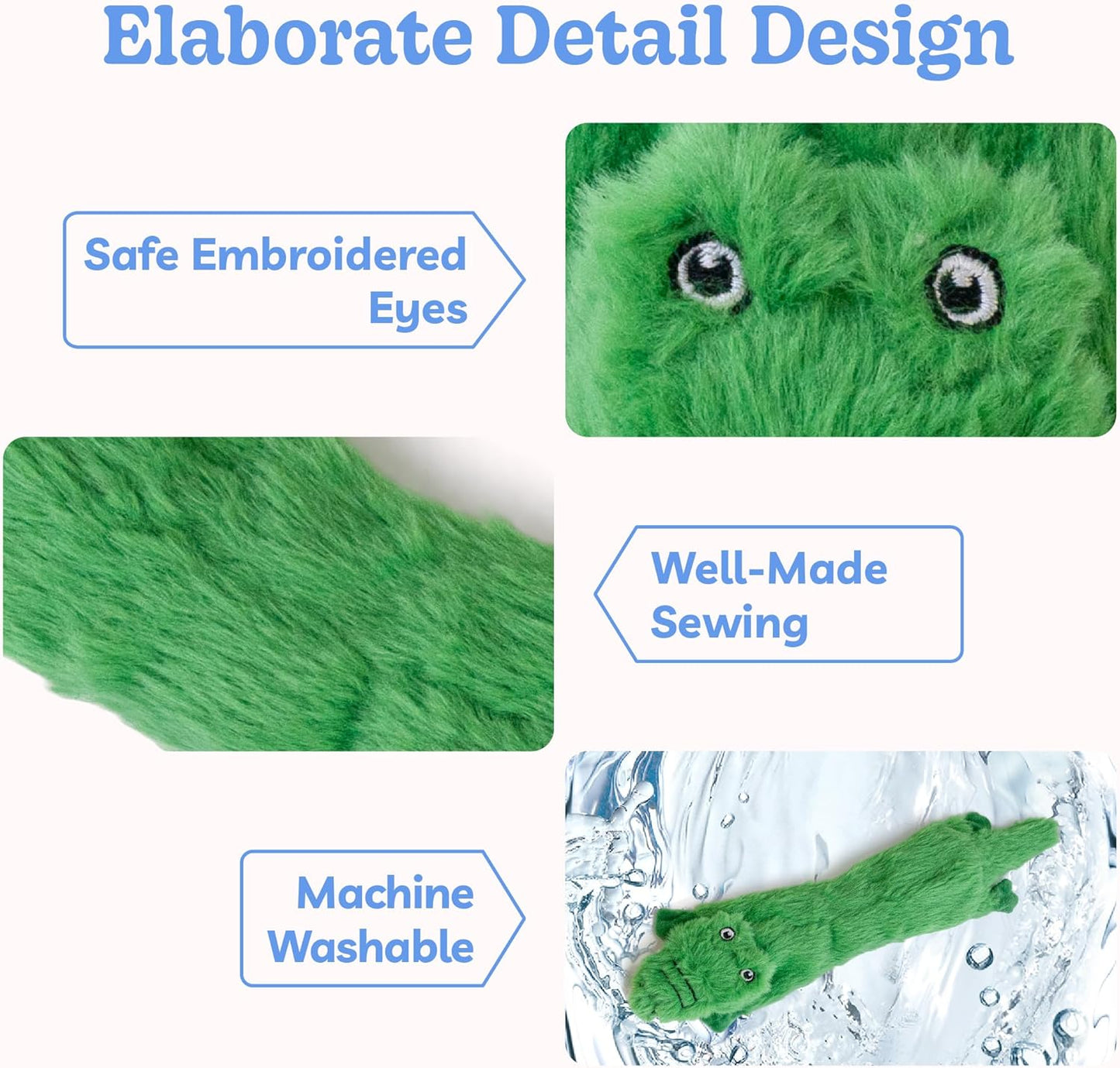 SHARLOVY Dog Squeaky Toys No Stuffing 5 Pack, Plush Crinkle Dog Toys for Large Breed, Durable Doggie Chew Cute Animals Puppy Toy for Teething