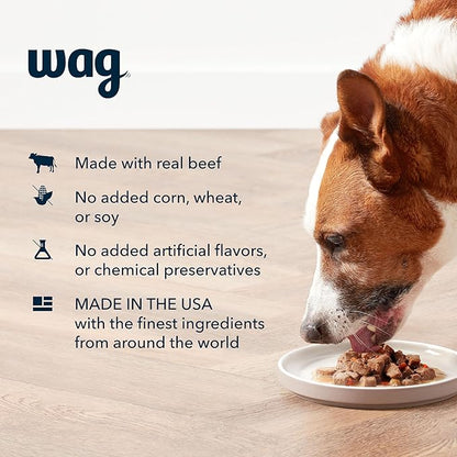 Amazon Brand - Wag Stew Canned Dog Food, Beef & Vegetable Recipe, 13.2 oz Can (Pack of 12)