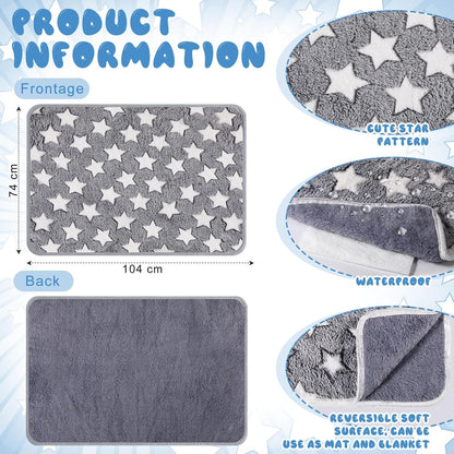 2 Pcs Large Self Warming Cat Pad Self Heating Cat Mat Bed Dog Crate Pet Blankets Thermal Heated Bed Mat for Outdoor Indoor Newborn Kittens Puppies Dog(Large Star,41 x 29)