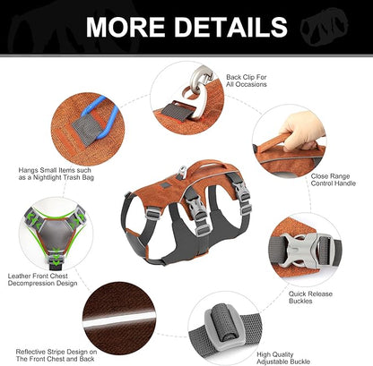 Escape Proof Dog Harness Small Sized Dog, Reflective No Pull Dog Vest with Handle, Lightweight Full Body Pet Harness Adjustable for Walking,Training(Blue,Chest:16-27")