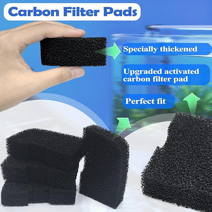 NewKe 52 Pack Filter Media Kit for Fluval 406/407 Canister Filters, Replacement Bio Foam, Nitrite/Phosphate/Ammonia Remover, Carbon, Ceramic Rings