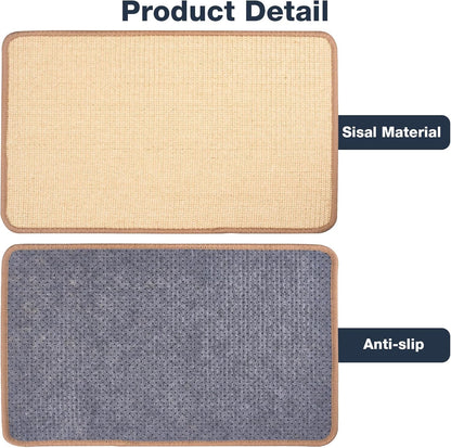 Uranshin Rabbit Scratching Pad,Natural Sisal Bunny Scratch Pad, Rabbit Kitten Cat Scratching Mats for Cages Chew Toys for Bunny Pet Cage Claws and Teeth Care for for Biting Sleeping Bedding Nesting