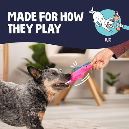 goDog Just For Me Gators Squeaky Plush Dog Toy, Chew Guard Technology - Pink, Mini