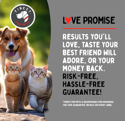 Finest For Pets Wild Alaskan Salmon Oil for Dogs & Cats - Omega 3 Fish Oil with Pollock & Salmon for Sensitive Skin & Coat Health. EPA & DHA Ease Itching, Supports Joint, Immune & Heart Health (32oz)