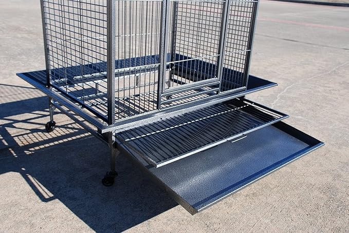 4 Size, Castle PlayTop Parrot Cage for Large Macaws Cockatoos African Grey Amazon (24" x 22" x 63"H)