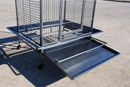 4 Size, Castle PlayTop Parrot Cage for Large Macaws Cockatoos African Grey Amazon (24" x 22" x 63"H)