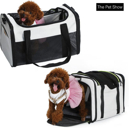 Cat Carrier - Portable Foldable Dog Pet Carrier, Soft-Sided Pet Bag up to 15 Lbs, Airline Approved Travel Puppy Carrier