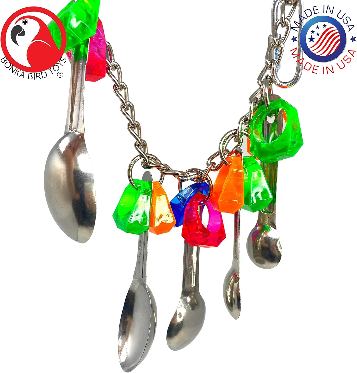 Bonka Bird Toys 1969 Spoon Delight Medium Large Parrot Bird Toy African Grey Parrot Amazon Conure and Similar Birds