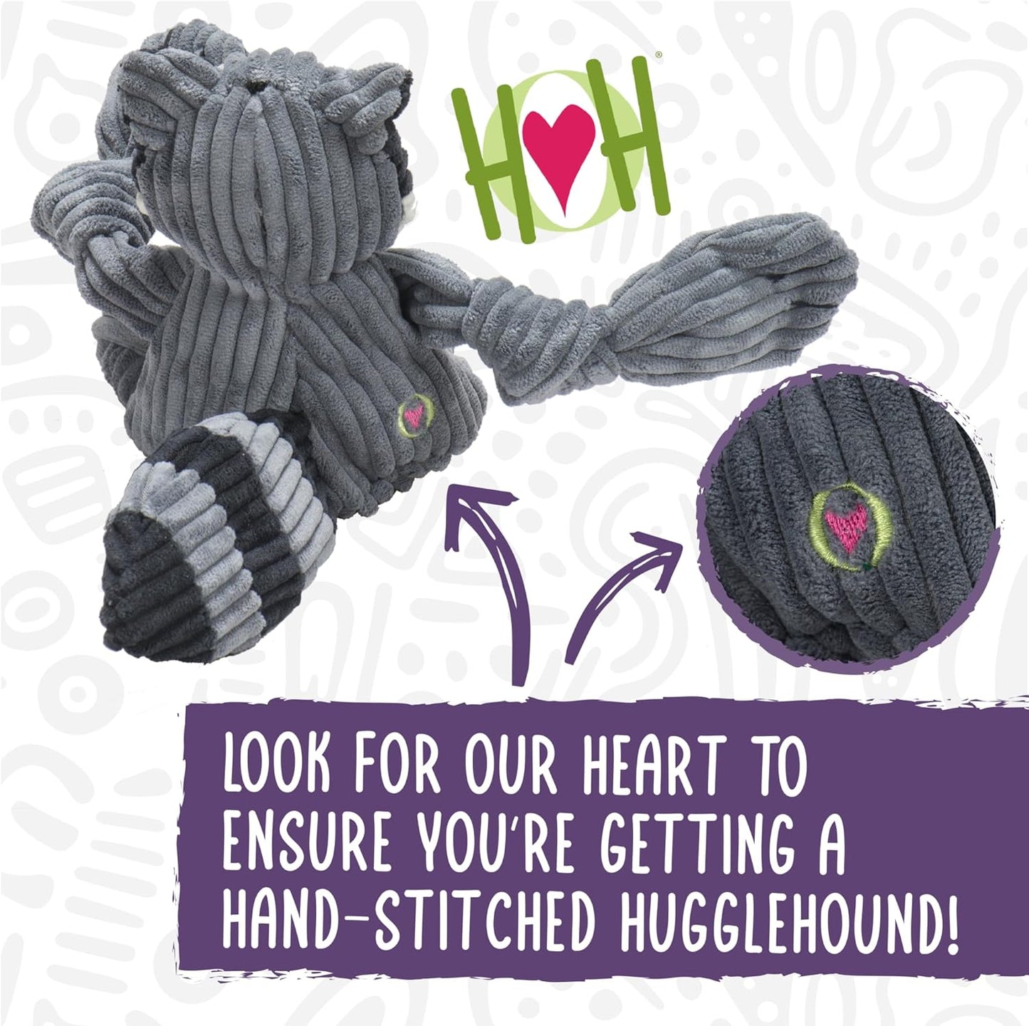 HuggleHounds Knottie Plush Dog Toy - Dog Stuffed Animal Toy, Puppy Toys, Squeaky Dog Toy for Small, Medium & Large Dogs, Durable Plush to Keep Them Busy - Manny Moose, Large