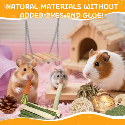 40 PCS Hamster Toys Set, Guinea Pig Toys Enrichment Hamster Tubes and Tunnels, Rat Enrichment Toy with Bridge, Seesaw, Swing, Ball for Gerbils, Chinchillas, Dwarf and Syrian Mouse