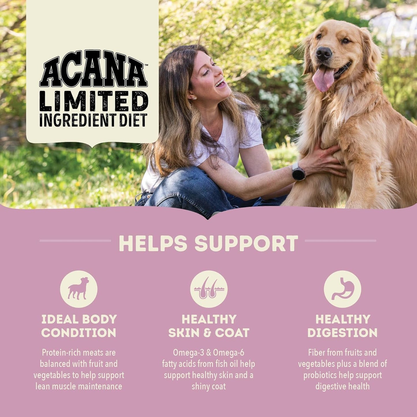 ACANA Singles Limited Ingredient Grain Free High Protein Dry Dog Food Lamb & Apple Recipe 13lb Bag