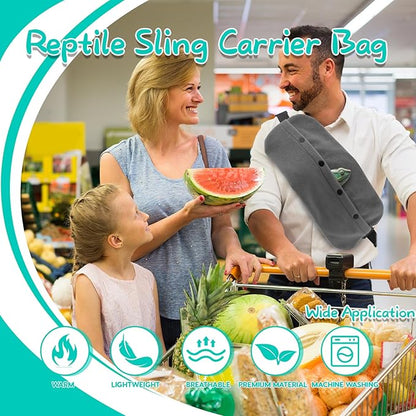 Bearded Dragon Leash and Harness Set, Lizard Bearded Dragon Leash and Carrier, Adjustable Harness with Leather Wings and Sling Bag,Reptile Small Pet Backpack for Outdoor Travel Walking (Gray)