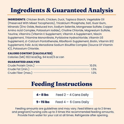 Solid Gold Wet Cat Food Shreds in Gravy - Healthy Canned Cat Food Made w/Real Chicken & Duck Shreds, Vitamins & Minerals - Grain Free & Gluten Free Canned Meals for Cats & Kittens - 24ct/3oz Can