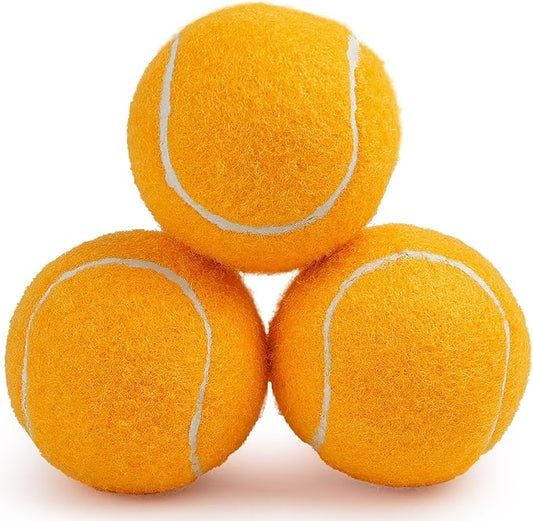 PrimePets Tennis Balls, 3pcs Natural Rubber Squeaky Balls for Dogs, Interactive Floating Dog Toy for Medium, Large Dogs
