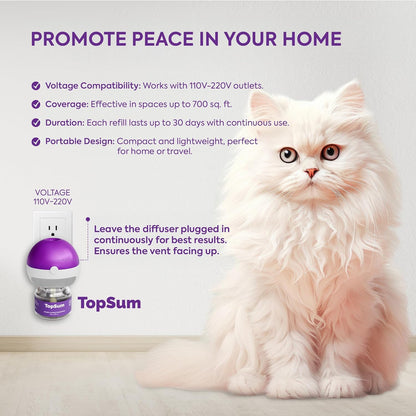 Cat Pheromones Calming Diffuser: Premium Pheromone Diffuser for Cats - Cat Pheromones Diffuser - Cat Calming Diffuser - Cat Calming Pheromone Diffuser, 3 Pack (Purple)