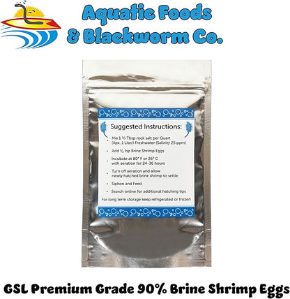 Aquatic Foods Inc. Brine Shrimp Artemia Eggs, Premium Grade 90% Hatch Rate from The Great Salt Lake, Utah, USA 3.53oz - 100 Grams