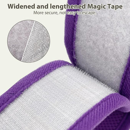 AIITLE Bunny Harness and Leash Set Escape Proof - Magic Tape Design, Lightweight Plaid Pattern Mesh Padding, No Choke No Pull for Puppy Cat Rat Squirrel Ferret, Outdoor Walking Running, Purple S