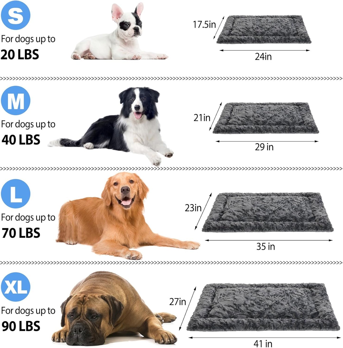 2 Pack Dog Bed for Large Medium Small Dogs,Reversible Rectangle Dog Bed,Washable Orthopedic Durable Sofa Bed for Pet Sleeping Puppy Cat-L-Grey