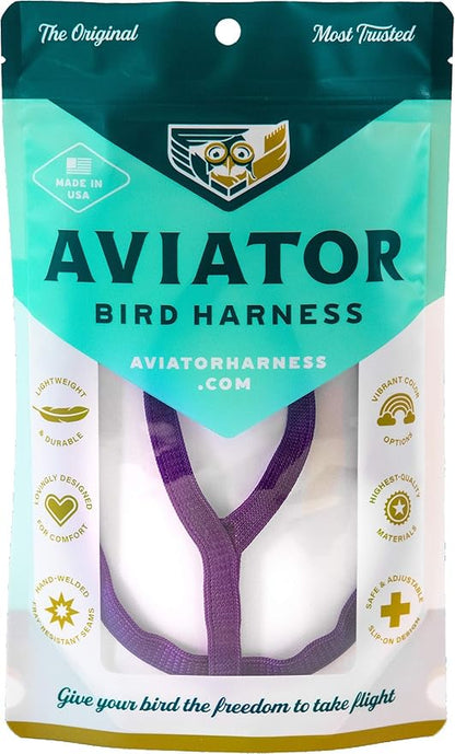 The AVIATOR Pet Bird Harness and Leash: Small Purple