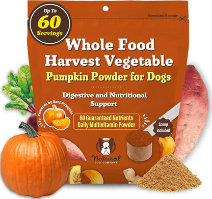Natural Dog Company Pumpkin Digestive Support Granules Dog Food Topper - Fiber-Rich, Nutrient-Dense Superfood Blend for Gut Health, Holistic Care, Prebiotics