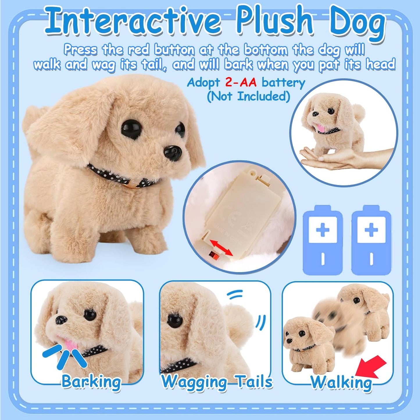 TEUVO Toy Doctor Kit for Girls, Pretend Play Doctor Set with Dog Toy, Carrying Bag, Stethoscope, Dress Up Costume, Toys Doctor Play Birthday Gift for Kids Toddlers 1 2 3 4 5 6 7 Year Old for Role Play