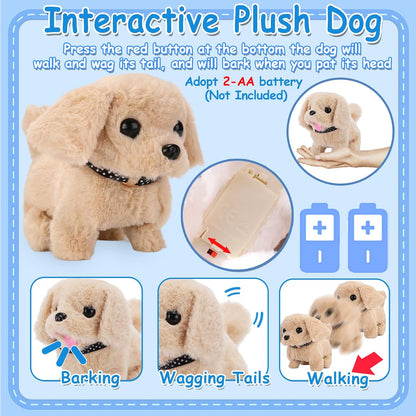 TEUVO Toy Doctor Kit for Girls, Pretend Play Doctor Set with Dog Toy, Carrying Bag, Stethoscope, Dress Up Costume, Toys Doctor Play Birthday Gift for Kids Toddlers 1 2 3 4 5 6 7 Year Old for Role Play