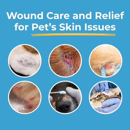 Hot Spot Gel for Dogs and Cats - Dog Wound & Pet Skin Irritation Solution for Birds, Hamsters, Emergency Kit, Hydrogel Ointment for Cuts, Burns, Itch, Pet Restoration & Wellness - 1.5 Oz