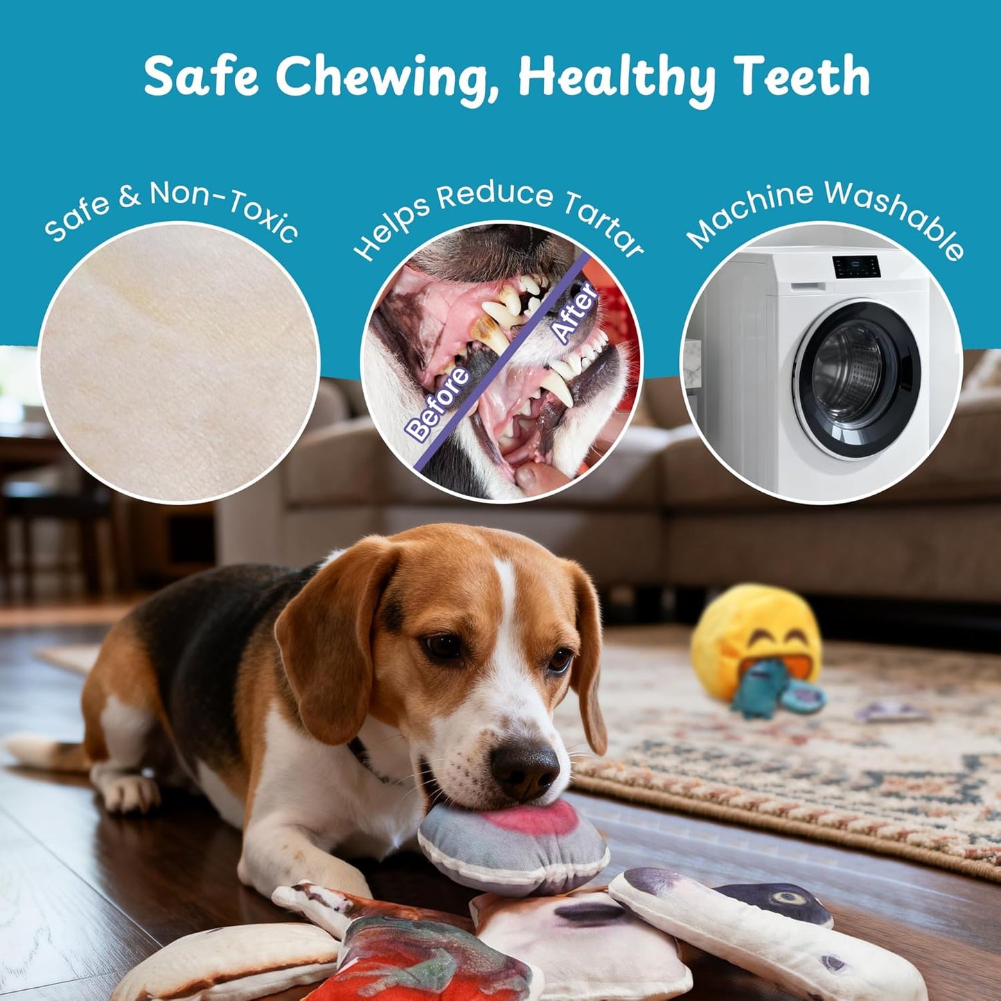 Nocciola Plush Squeaky Dog Toys – 12 Pack Small Dog Chew Toys with Squeakers, Soft Stuffed Puppy Toys with Carry Bag for Small & Medium Dogs