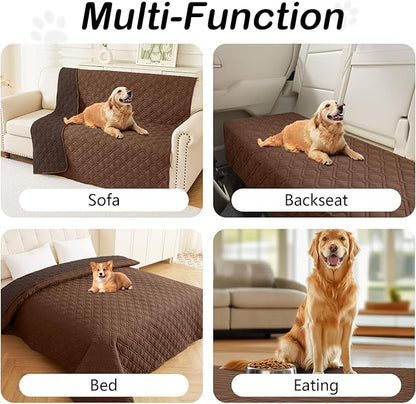 hyha Waterproof Dog Bed Blanket, Soft Pet Blankets, Waterproof Couch Cover for Dogs, Reversible Sofa Covers Washable for Furniture (30x70 Inch, Chocolate/Brown)