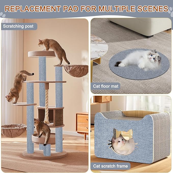 Cat Scratching Mat, 118.5"x15.9" Trimmable Self-Adhesive Cat Scratch Carpet, Couch Protector from Cats Claws, Furniture Corner Protectors for Cats, Indoor Furniture Protection for Chair (Light Gray)