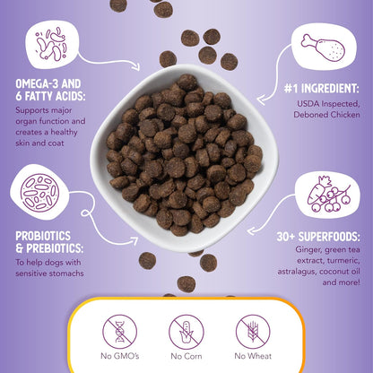 Health Extension Lite Chicken & Brown Rice Dry Dog Food, Low Fat Formula Supports Healthy Weight, with Probiotics & Superfoods for Digestion & Coat Health (15lb)