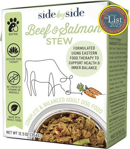 Side by Side Variety Stew - Warming/Cooling/Neutral Wet Dog Food & Dog Food Topper for All Breeds - Made with Nutrients & Whole Raw Ingredients - No Artificial Additives or Fillers (12.5 oz, 3-Pack)