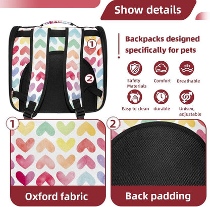 Airline Approved Soft Sided Pet Carrier, Watercolor Colorful Rainbow Love Pet Travel Bag for Cats & Dogs, Durable, Breathable Pet Travel Bag for Airplane, Car & Train