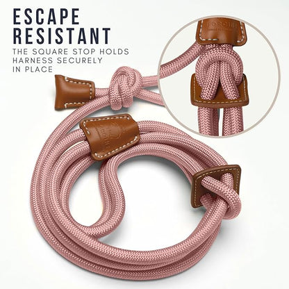 Mini Pig Harness & Leash (S/M) - Fully Adjustable, Infinity Style Lead, Step-in Harness, Potbelly Supplies, All-in-One - Ideal for Small & Medium Pet Pigs (Small, Mauve Pink)